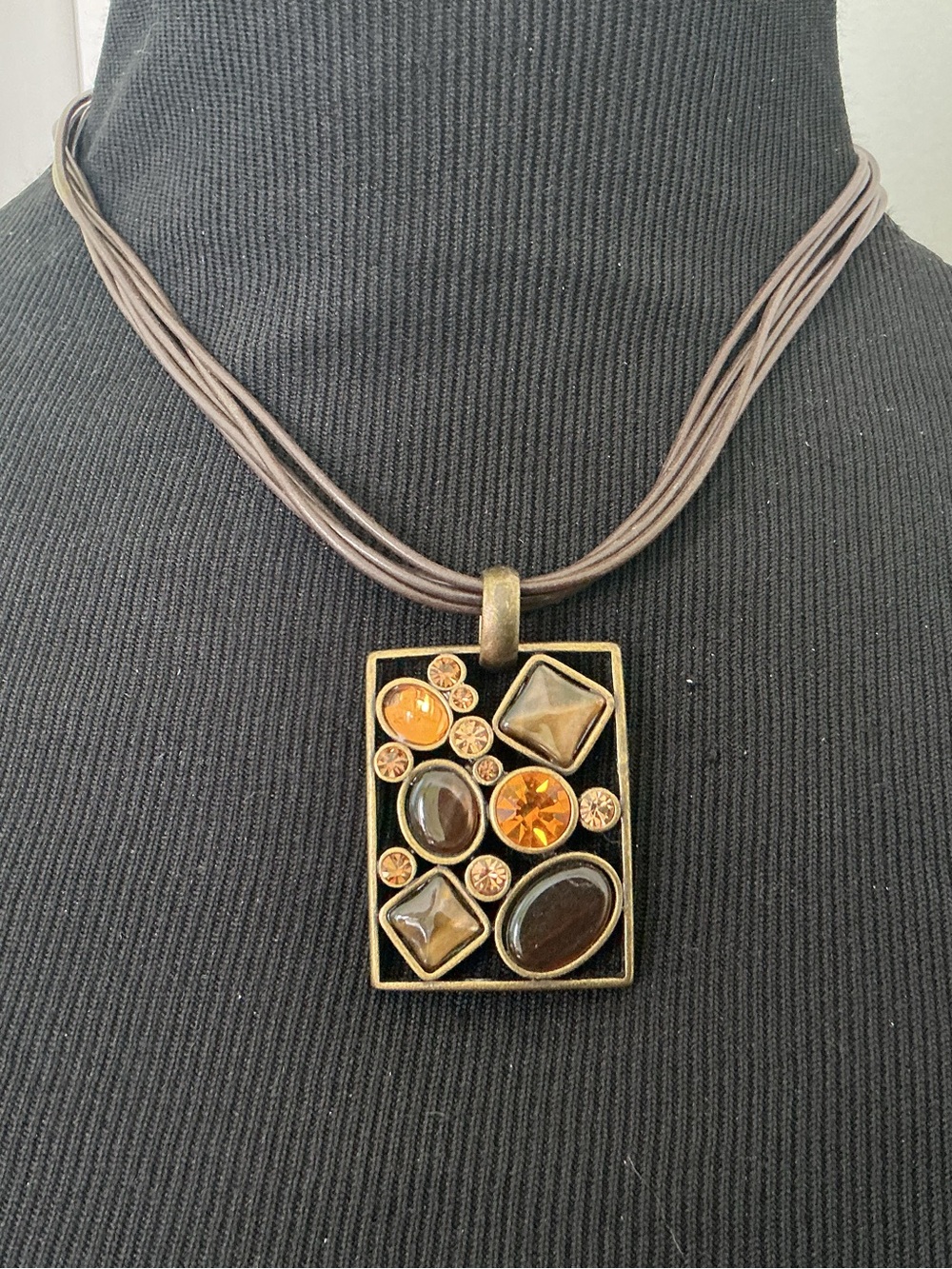 Vintage Park Lane Stone Pendant Necklace